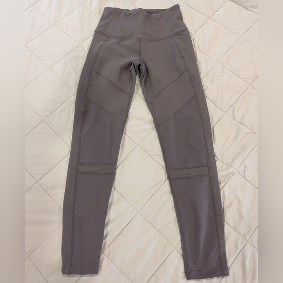 Zella | Pants & Jumpsuits | Zella Ribbed Moto High Waist Ankle Leggings Mushroom Color Size ...